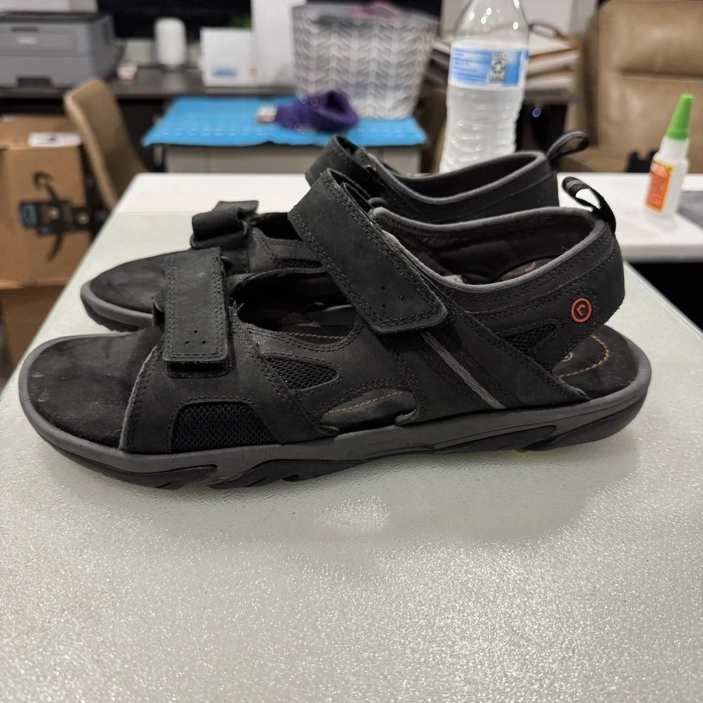 Rockport Sandals 10.5 Black Leather Sport Sandals Shoes K50883 - Picture 4 of 8